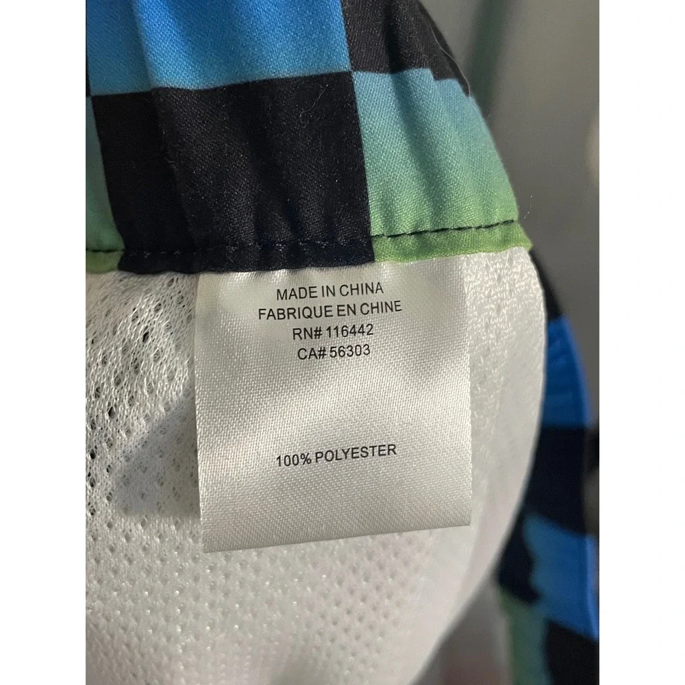 NWT EMPYRE Rainbow Checkerboard Swim Trunks Men's Size Medium‎